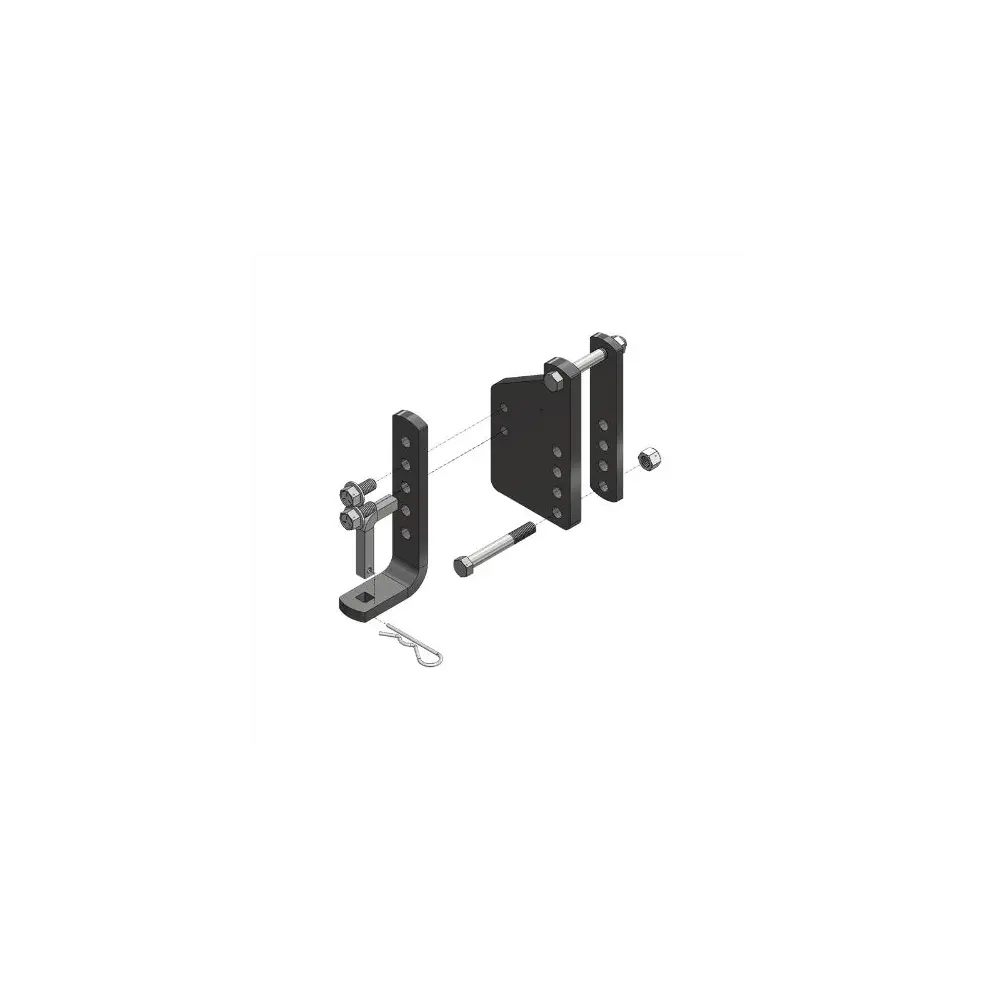 Replacement Long L Hitch Bracket Latch Set - Retaining Key and Pin - BLUBXW4073